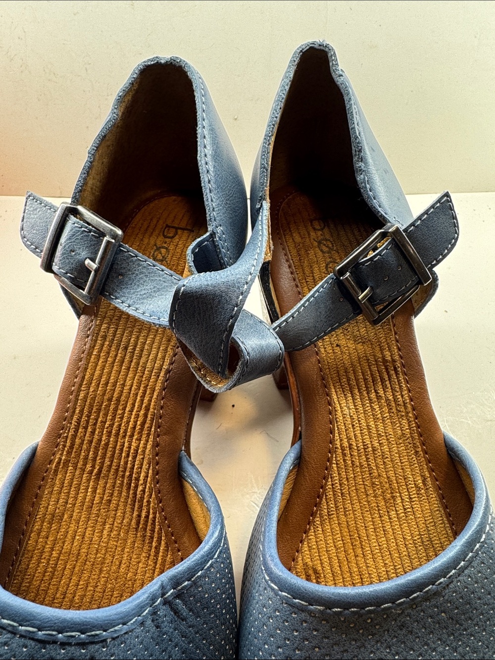 b.o.c. Navy Perforated Leather Clog Mules - Picture 3 of 7